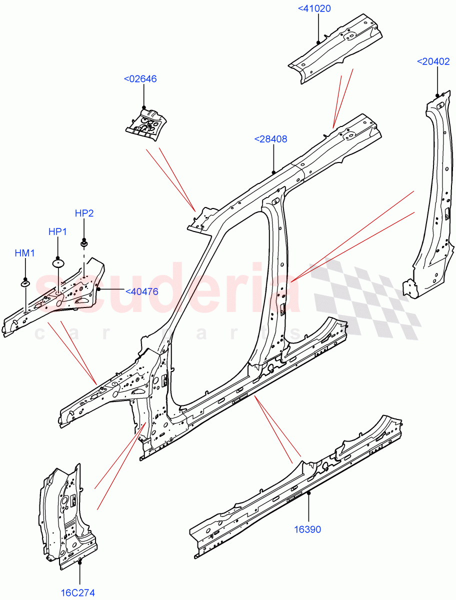 Side Panels - Inner(Nitra Plant Build, Middle - Front)((V)FROMK2000001) of Land Rover Land Rover Discovery 5 (2017+) [3.0 I6 Turbo Petrol AJ20P6]