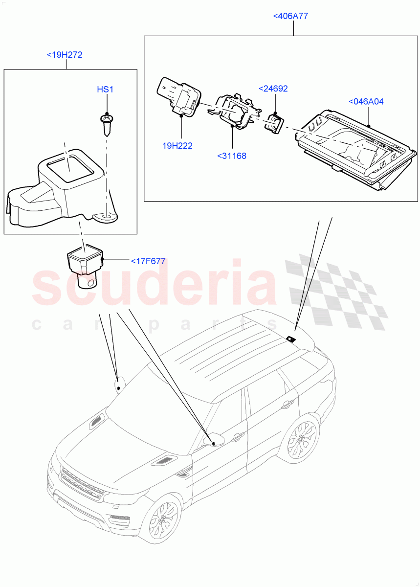 Camera Equipment (Rear View Camera-Fixed) of Land Rover Land Rover Range Rover Sport (2014+) [5.0 OHC SGDI SC V8 Petrol]