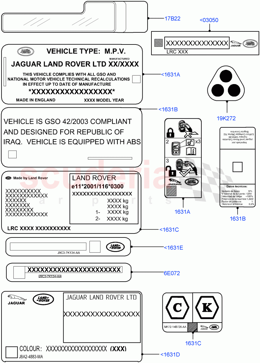 Labels(Information)(Halewood (UK)) of Land Rover Land Rover Range Rover Evoque (2019+) [2.0 Turbo Diesel AJ21D4]