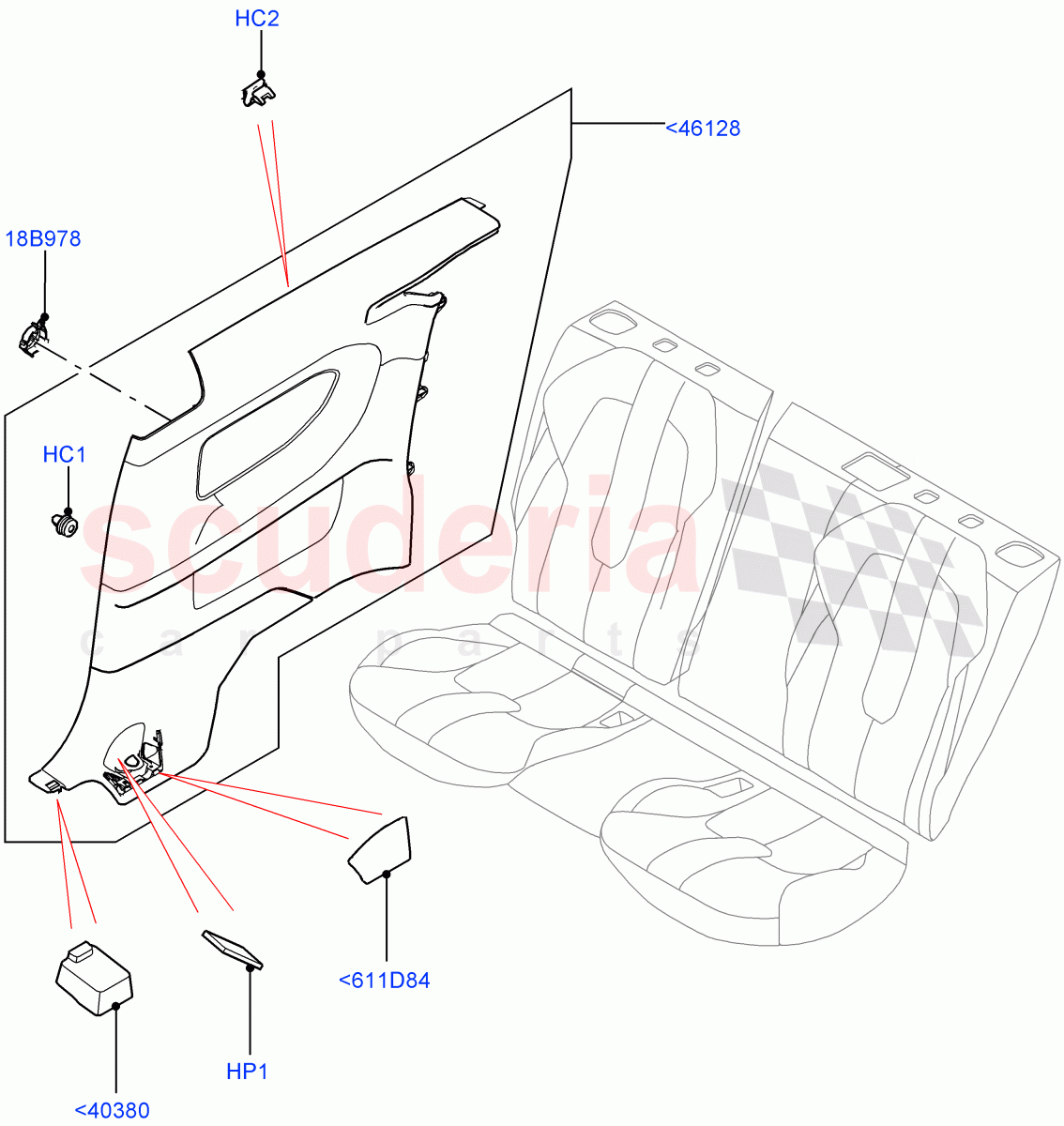 Side Trim (Quarter Trim Panel) (3 Door, Halewood (UK)) of Land Rover Land Rover Range Rover Evoque (2012-2018) [2.0 Turbo Petrol GTDI]
