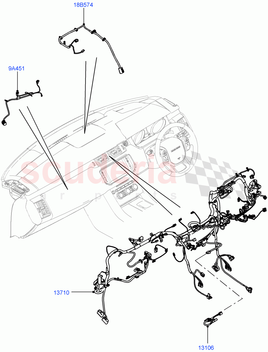 Electrical Wiring - Engine And Dash(Facia)(5.0L OHC SGDI SC V8 Petrol - AJ133,3.0L DOHC GDI SC V6 PETROL)((V)TOFA999999) of Land Rover Land Rover Range Rover Sport (2014+) [3.0 I6 Turbo Diesel AJ20D6]