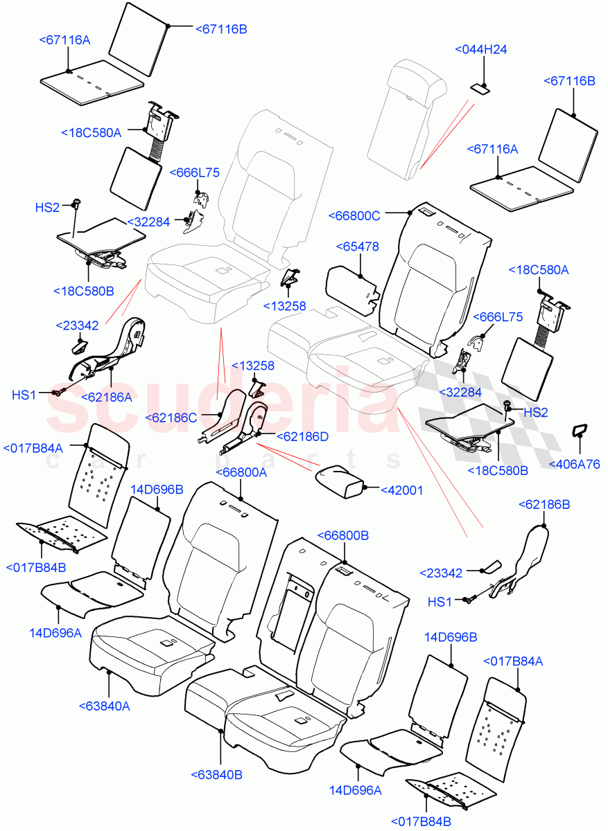 Rear Seat Pads/Valances & Heating(Version - Core,Non SVR) of Land Rover Land Rover Range Rover Sport (2014+) [2.0 Turbo Diesel]