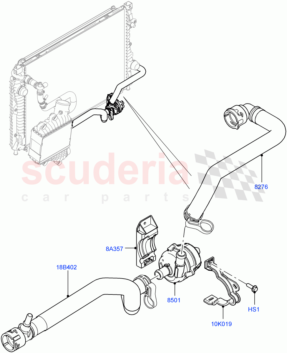Water Pump (Auxiliary Unit) (2.0L I4 DSL HIGH DOHC AJ200) ((V) FROMJH000001) of Land Rover Land Rover Discovery Sport (2015+) [2.0 Turbo Diesel]