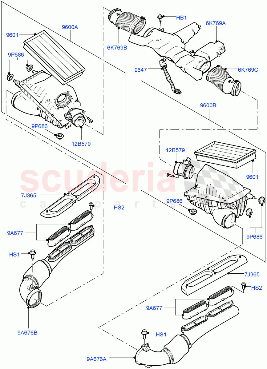 Air Cleaner(5.0L OHC SGDI SC V8 Petrol - AJ133,5.0 Petrol AJ133 DOHC CDA,5.0L P AJ133 DOHC CDA S/C Enhanced) of Land Rover Land Rover Range Rover (2012-2021) [5.0 OHC SGDI SC V8 Petrol]