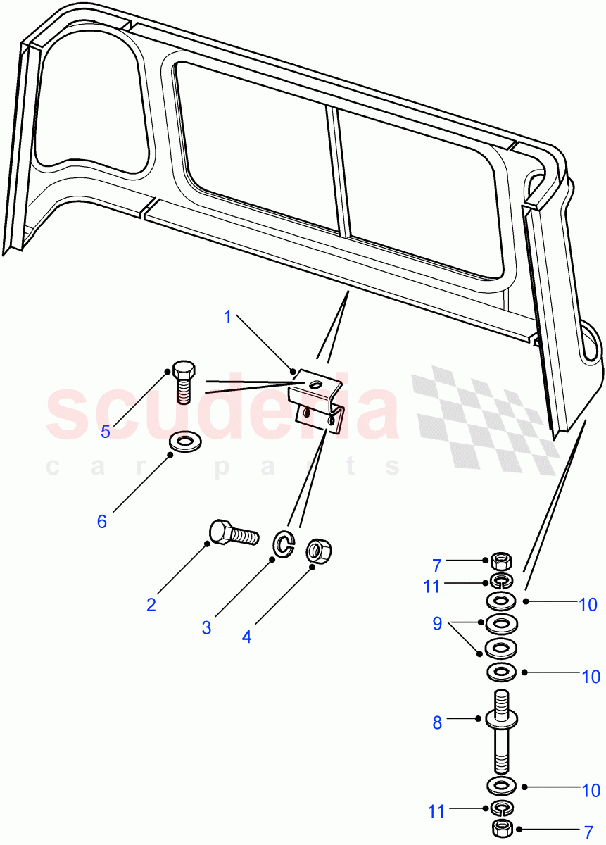 Cab Body Panel Fixings ((V) FROM7A000001) of Land Rover Land Rover Defender (2007-2016)