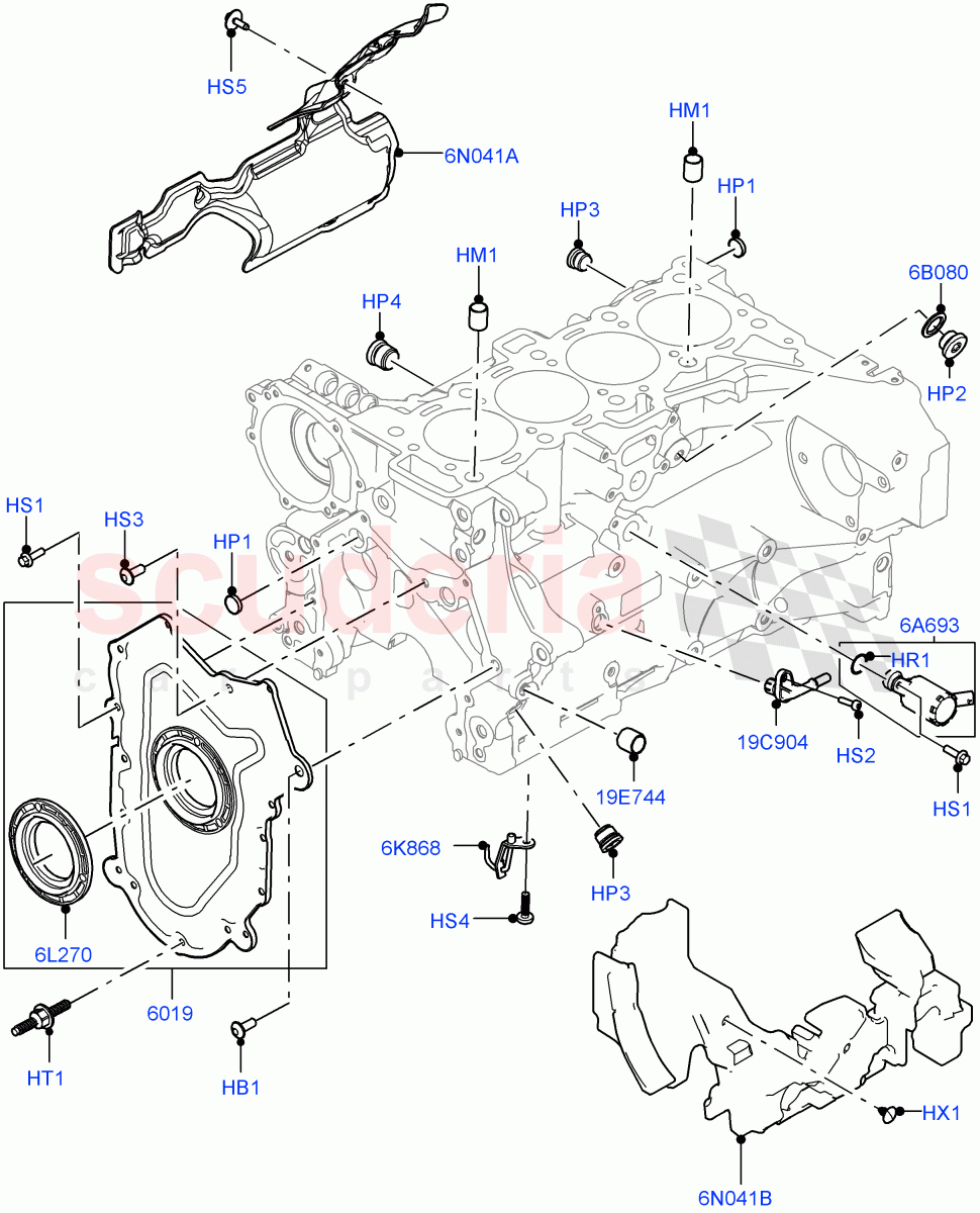 Cylinder Block And Plugs(2.0L AJ21D4 Diesel Mid)((V)FROMMA000001) of Land Rover Land Rover Range Rover Velar (2017+) [2.0 Turbo Diesel AJ21D4]