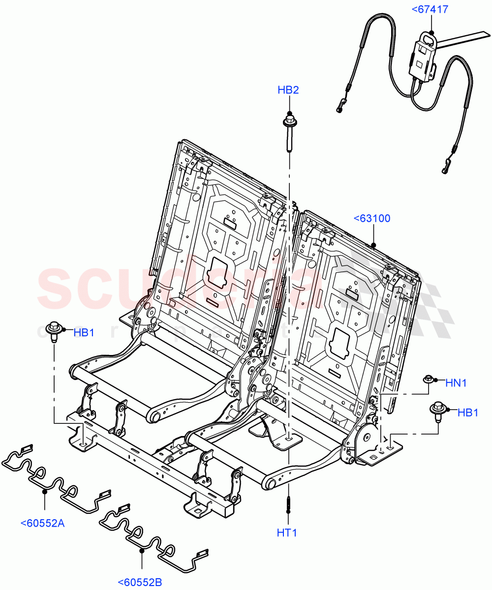 Rear Seat Base (With 3rd Row Double Seat) of Land Rover Land Rover Defender (2020+) [5.0 OHC SGDI SC V8 Petrol]