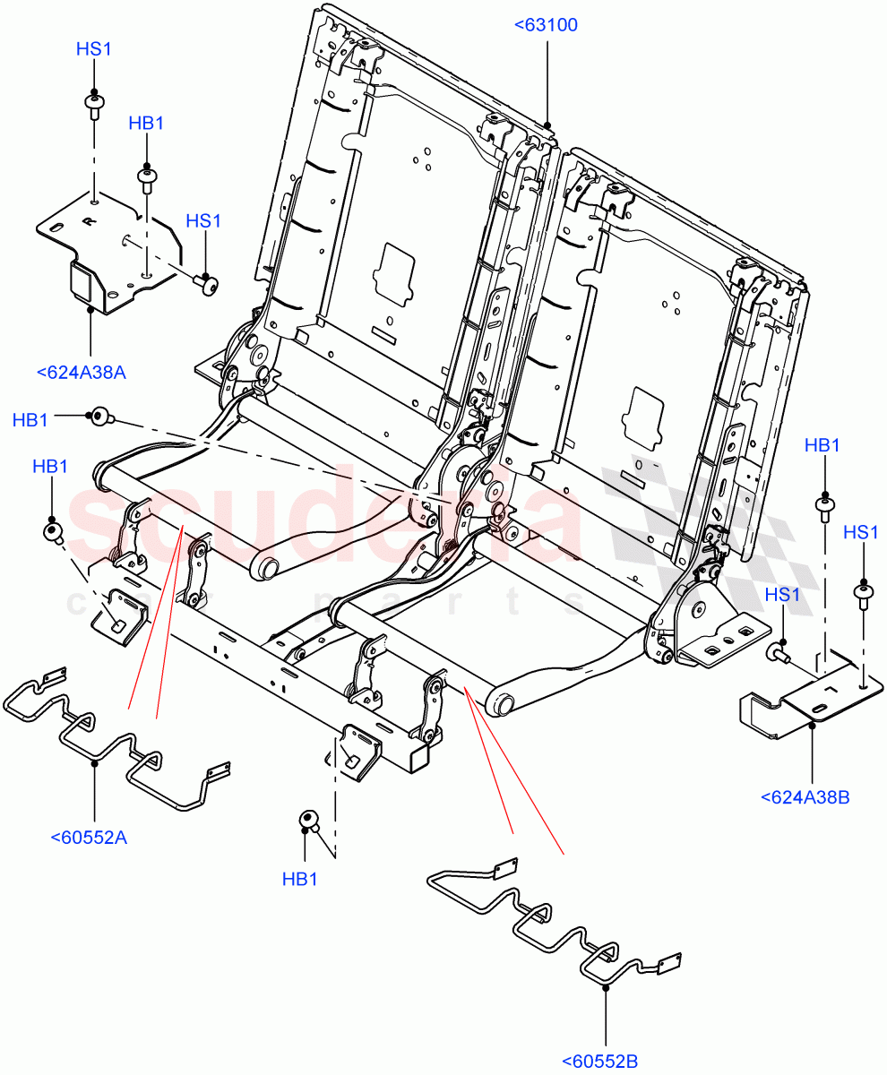 Rear Seat Base (Itatiaia (Brazil), Third Row Dual Individual Seat) ((V) FROMGT000001) of Land Rover Land Rover Discovery Sport (2015+) [1.5 I3 Turbo Petrol AJ20P3]