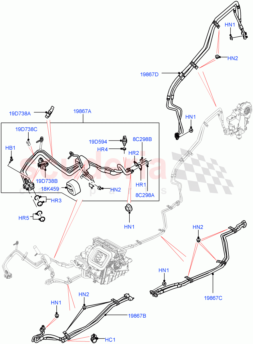 Air Conditioning System(Changsu (China),Climate Control - Chiller Unit,Air Conditioning Refrigerant-R134A)((V)FROMFG000001,(V)TOKG446856) of Land Rover Land Rover Discovery Sport (2015+) [2.0 Turbo Petrol GTDI]