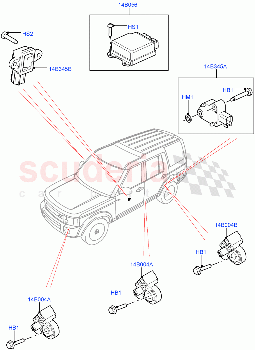 Airbag System (Sensors) ((V) FROMAA000001) of Land Rover Land Rover Discovery 4 (2010-2016) [3.0 Diesel 24V DOHC TC]
