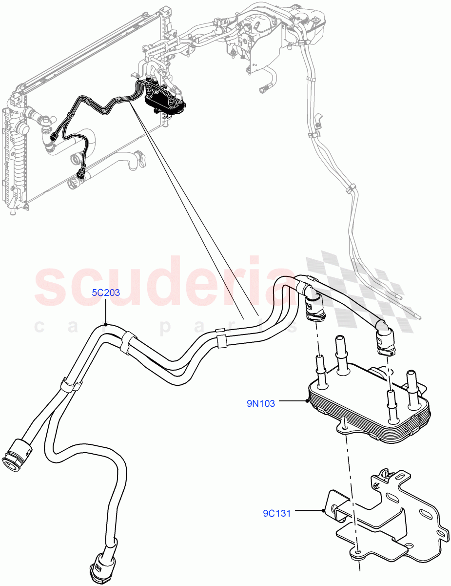 Fuel Cooler Assembly (2.0L I4 DSL HIGH DOHC AJ200, Halewood (UK), 2.0L I4 DSL MID DOHC AJ200) of Land Rover Land Rover Discovery Sport (2015+) [2.0 Turbo Diesel]