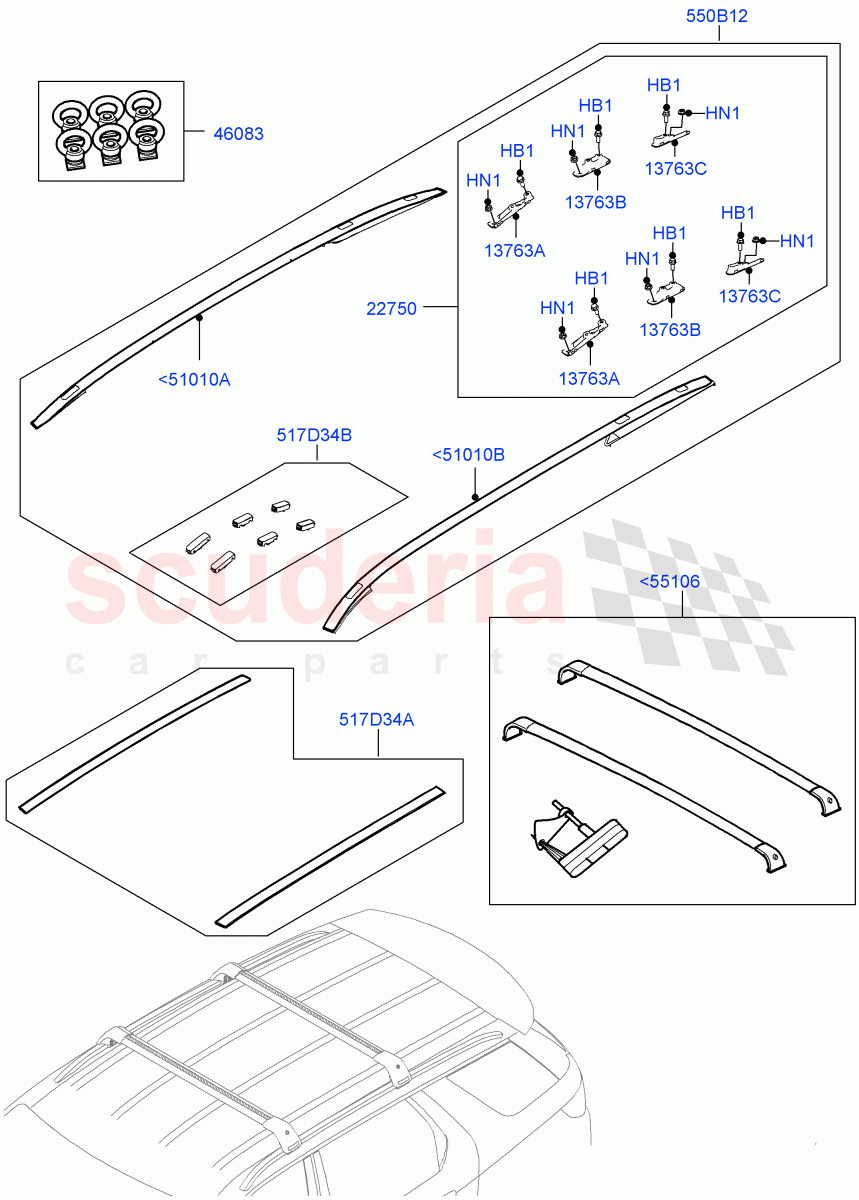 Roof Rails & Crossbars(Accessory)(Halewood (UK),Itatiaia (Brazil)) of Land Rover Land Rover Discovery Sport (2015+) [2.0 Turbo Diesel]