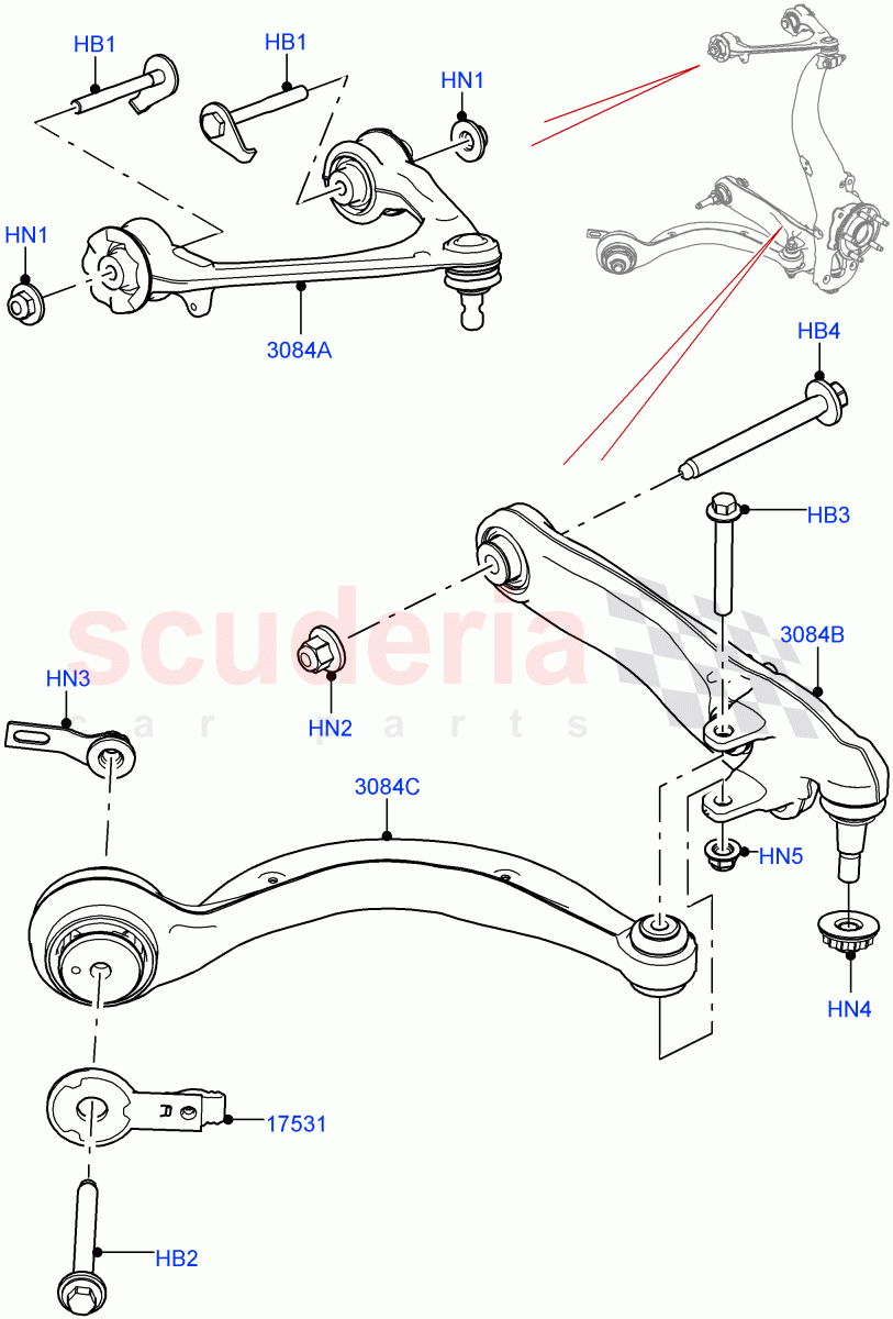 Front Suspension Arms of Land Rover Land Rover Range Rover Velar (2017+) [3.0 Diesel 24V DOHC TC]