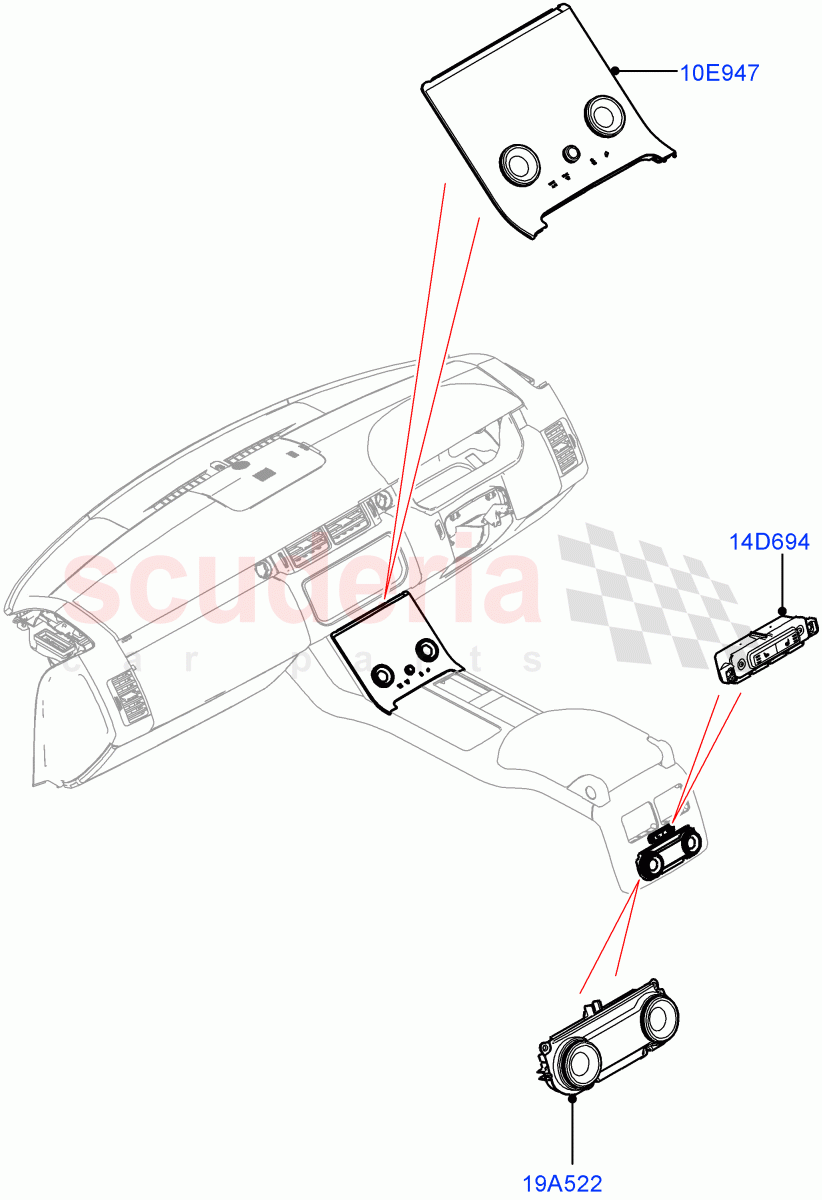 Heater & Air Conditioning Controls ((V) FROMJA000001) of Land Rover Land Rover Range Rover Sport (2014+) [4.4 DOHC Diesel V8 DITC]