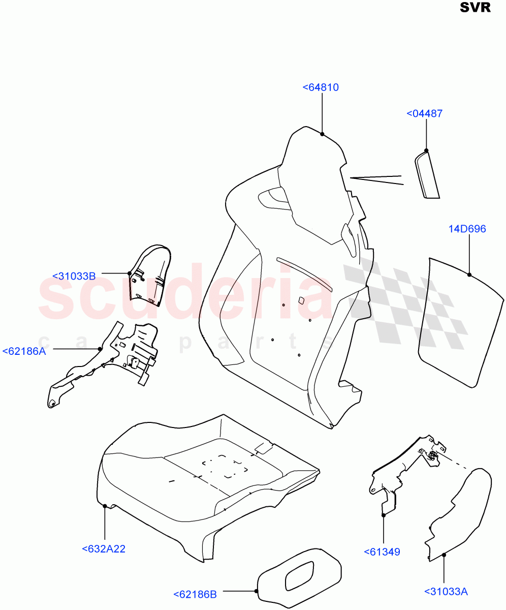 Front Seat Pads/Valances & Heating(Drivers Seat - Sports,SVR)((V)FROMFA000001,(V)TOHA999999) of Land Rover Land Rover Range Rover Sport (2014+) [3.0 DOHC GDI SC V6 Petrol]