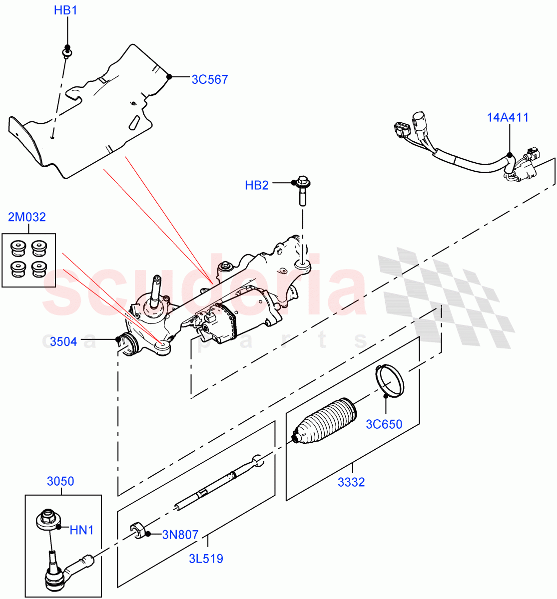 Steering Gear (Changsu (China)) of Land Rover Land Rover Range Rover Evoque (2019+) [2.0 Turbo Diesel]