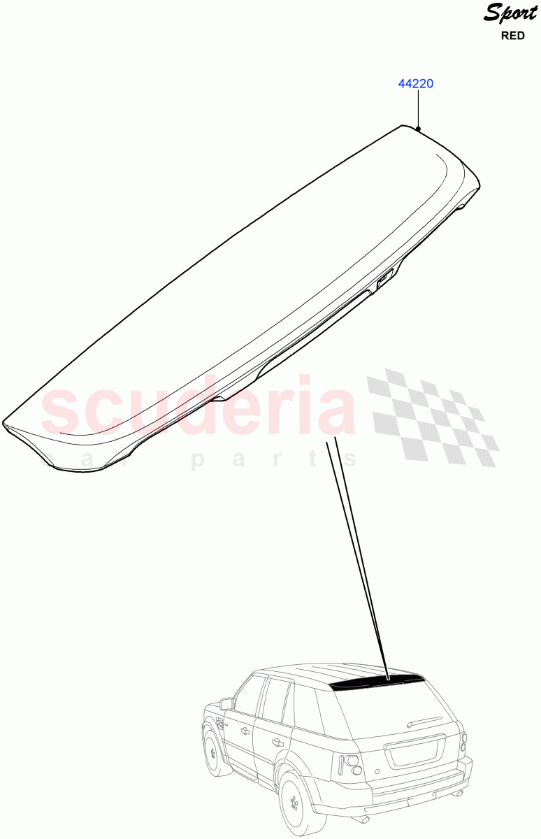 Spoiler And Related Parts (Red Sport LE) ((V) FROMDA000001) of Land Rover Land Rover Range Rover Sport (2010-2013) [5.0 OHC SGDI NA V8 Petrol]