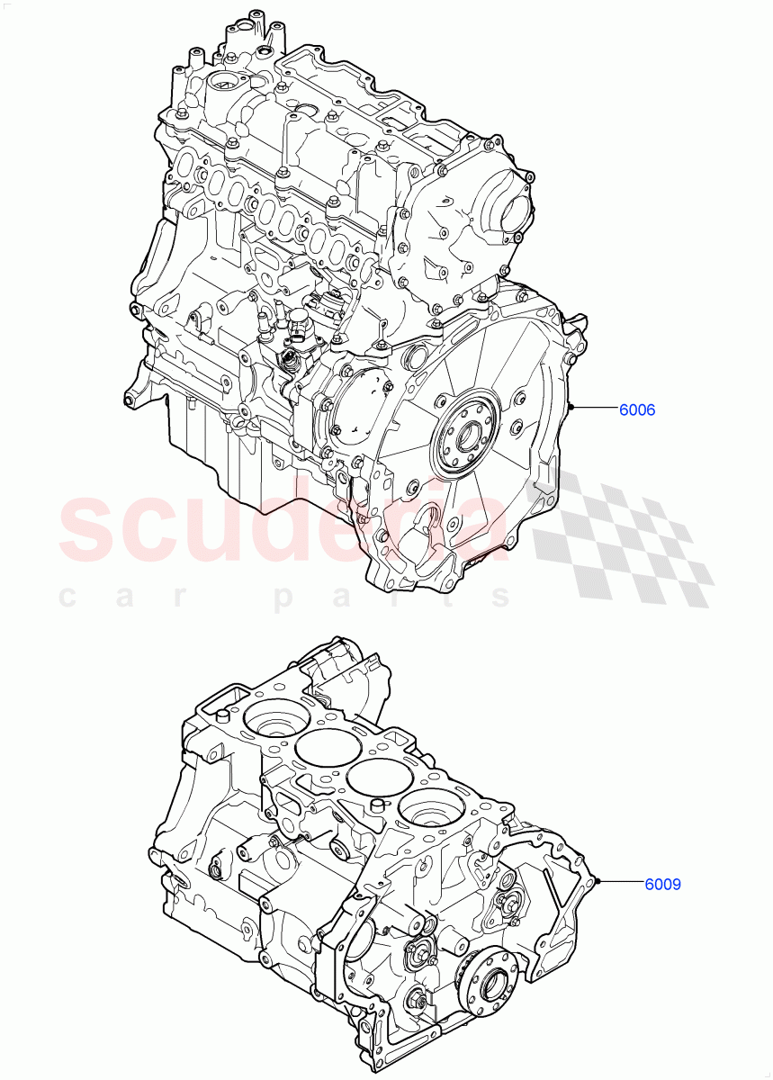Service Engine And Short Block (2.0L AJ20D4 Diesel LF PTA, Halewood (UK), 2.0L AJ20D4 Diesel High PTA, 2.0L AJ20D4 Diesel Mid PTA) of Land Rover Land Rover Discovery Sport (2015+) [2.0 Turbo Diesel]