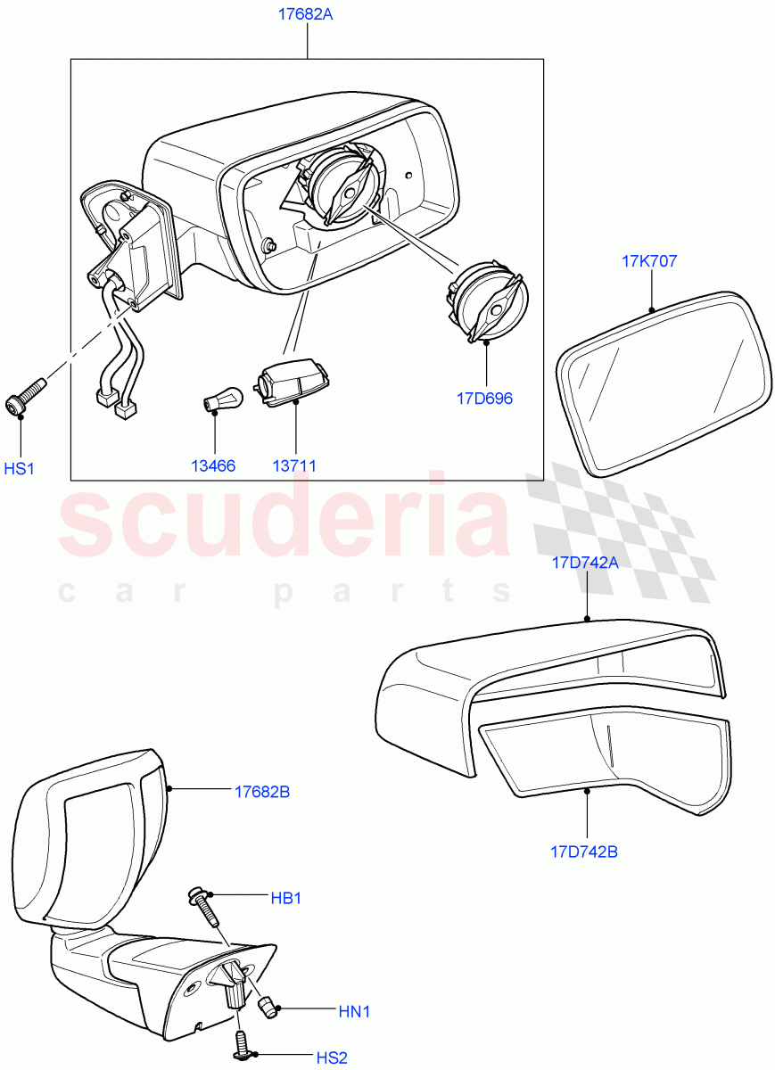 Exterior Rear View Mirror((V)TO9A999999) of Land Rover Land Rover Range Rover Sport (2005-2009) [3.6 V8 32V DOHC EFI Diesel]