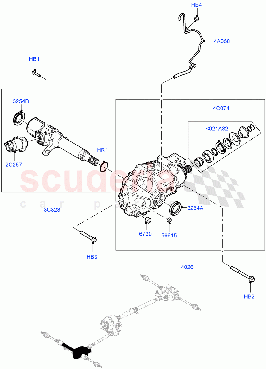 Front Axle Case (4.4 V8 Turbo Petrol (NC10)) of Land Rover Land Rover Range Rover (2022+) [4.4 V8 Turbo Petrol NC10]