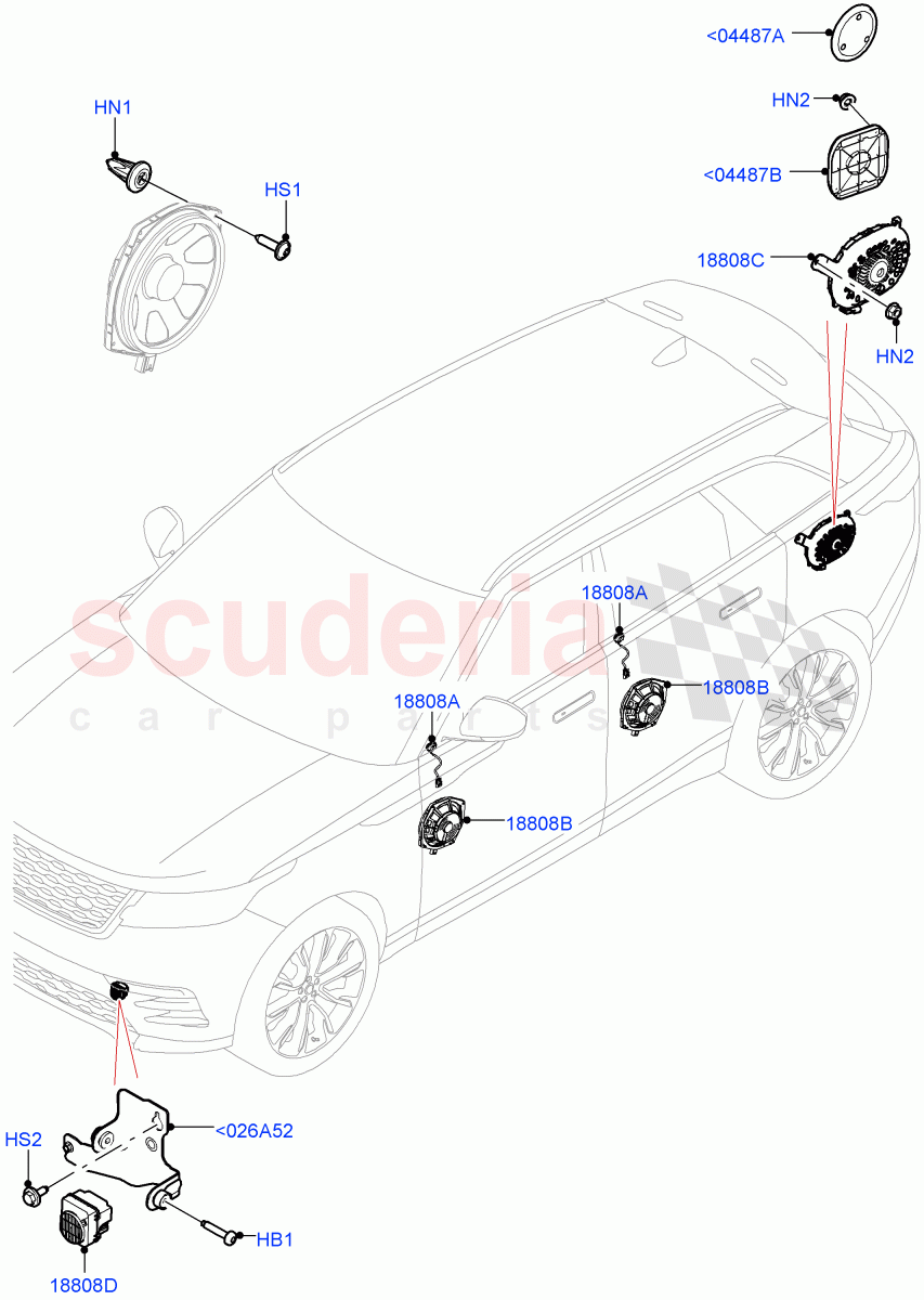 Speakers (Standard Audio (Base)) of Land Rover Land Rover Range Rover Velar (2017+) [3.0 I6 Turbo Petrol AJ20P6]