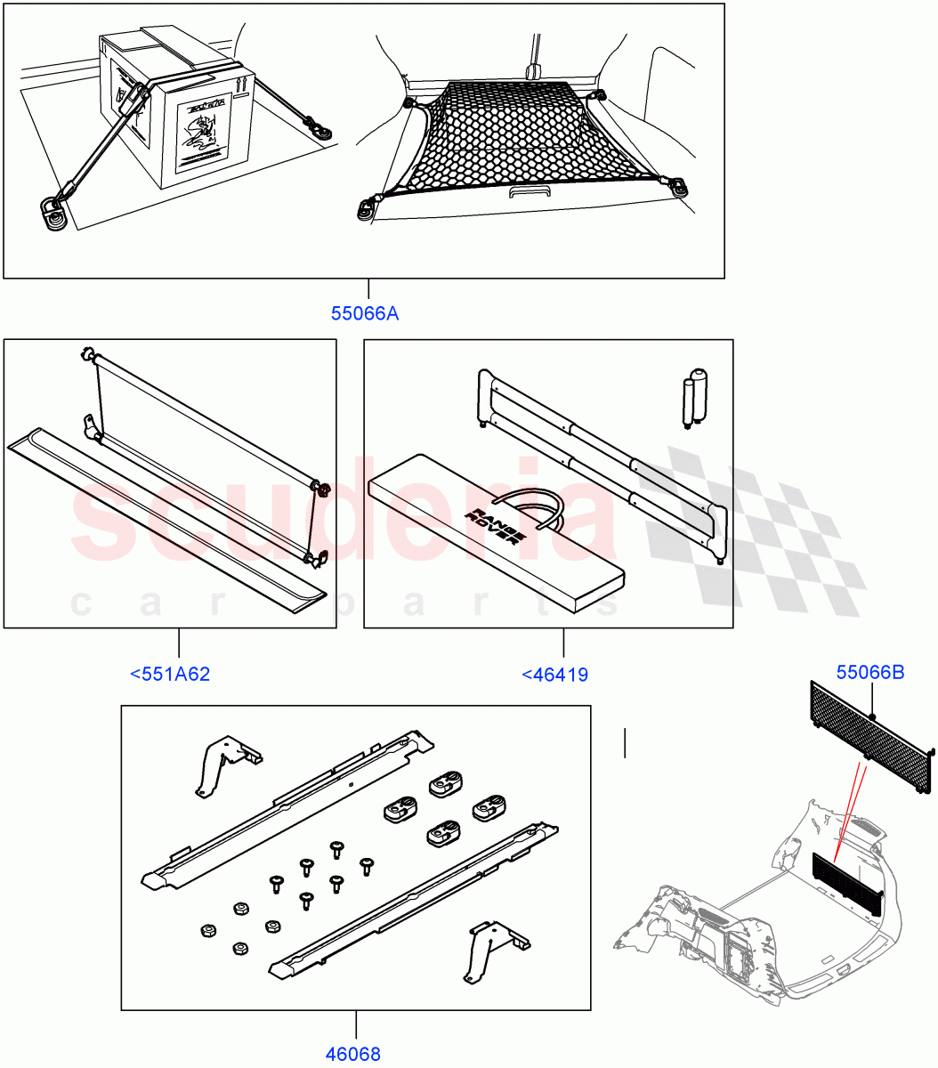 Load Retention Systems(Accessory) of Land Rover Land Rover Range Rover Sport (2014+) [3.0 DOHC GDI SC V6 Petrol]