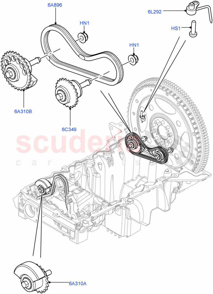 Balance Shafts And Drive(Solihull Plant Build)(3.0L DOHC GDI SC V6 PETROL)((V)FROMEA000001) of Land Rover Land Rover Range Rover (2012-2021) [3.0 DOHC GDI SC V6 Petrol]