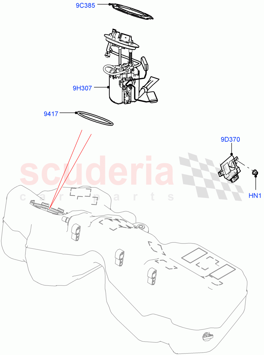 Fuel Pump And Sender Unit(3.0L AJ20P6 Petrol High)((V)FROMMA000001) of Land Rover Land Rover Range Rover Velar (2017+) [3.0 I6 Turbo Petrol AJ20P6]