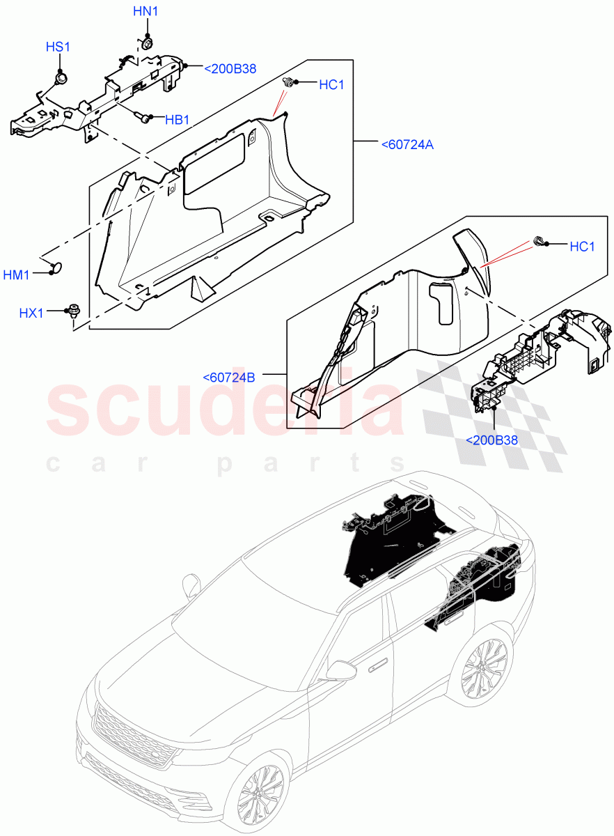 Side Trim(Luggage Compartment) of Land Rover Land Rover Range Rover Velar (2017+) [2.0 Turbo Diesel]