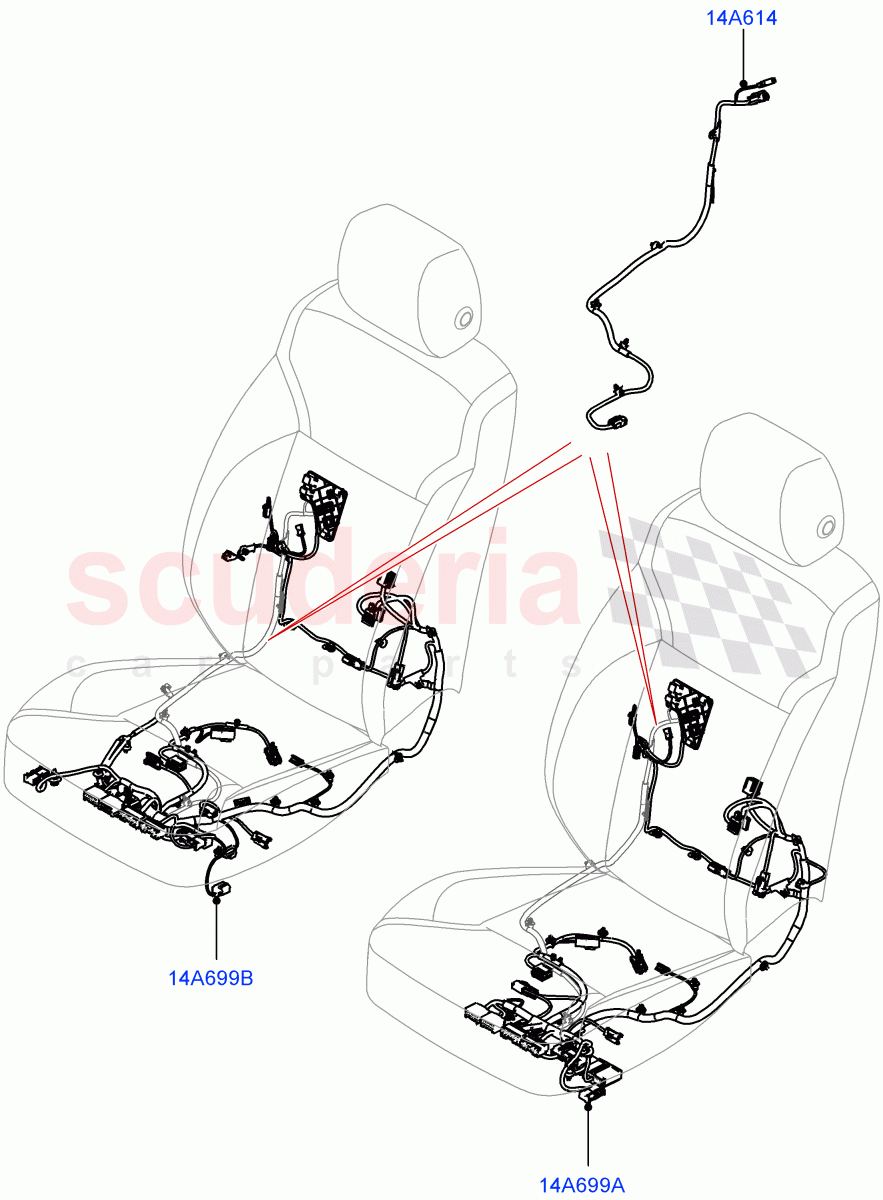 Wiring - Seats(Front Seats, Solihull Plant Build)((V)FROMKA000001) of Land Rover Land Rover Discovery 5 (2017+) [3.0 DOHC GDI SC V6 Petrol]