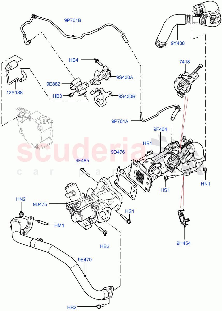 Exhaust Gas Recirculation (2.2L CR DI 16V Diesel) ((V) FROMBH000001) of Land Rover Land Rover Discovery Sport (2015+) [2.2 Single Turbo Diesel]