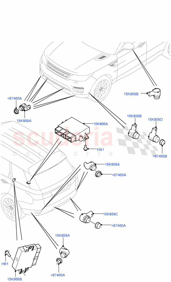 Parking Distance Control((V)TOHA999999) of Land Rover Land Rover Range Rover Sport (2014+) [3.0 I6 Turbo Diesel AJ20D6]