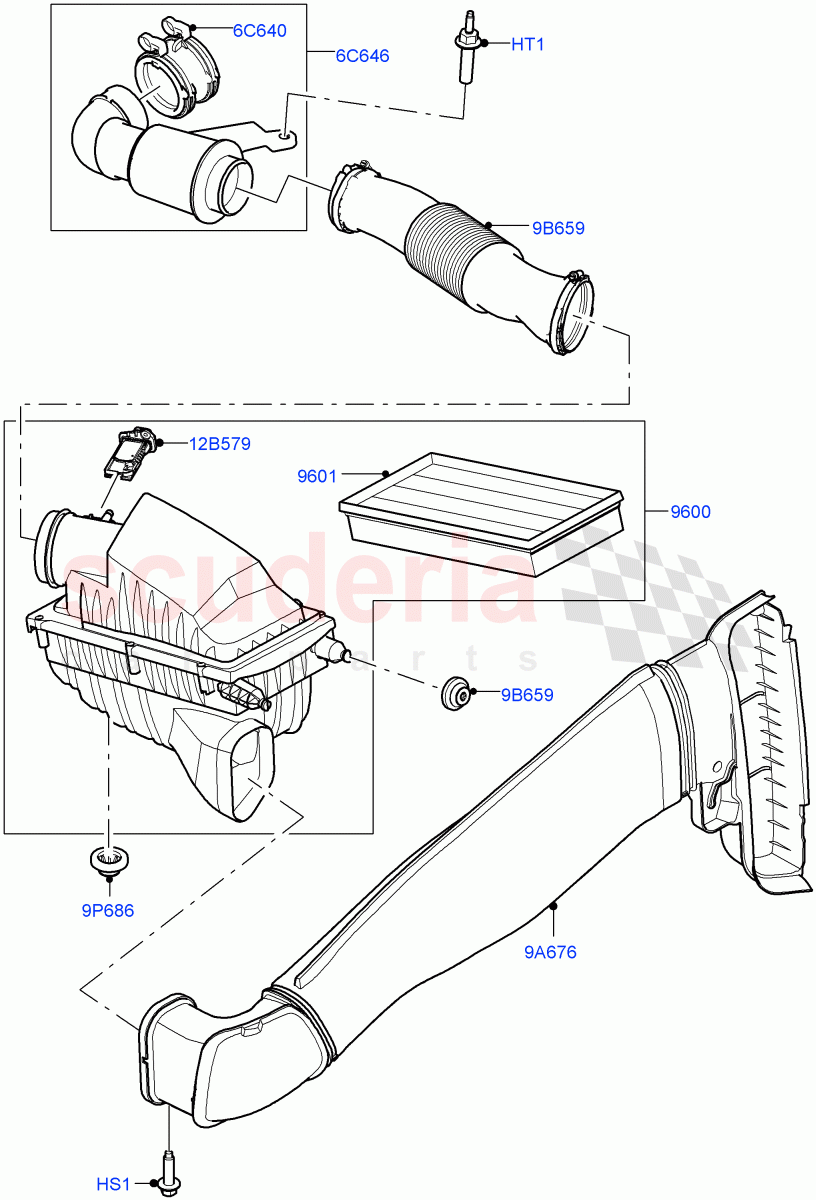 Air Cleaner (Nitra Plant Build) (2.0L I4 DSL HIGH DOHC AJ200) of Land Rover Land Rover Defender (2020+) [2.0 Turbo Diesel]