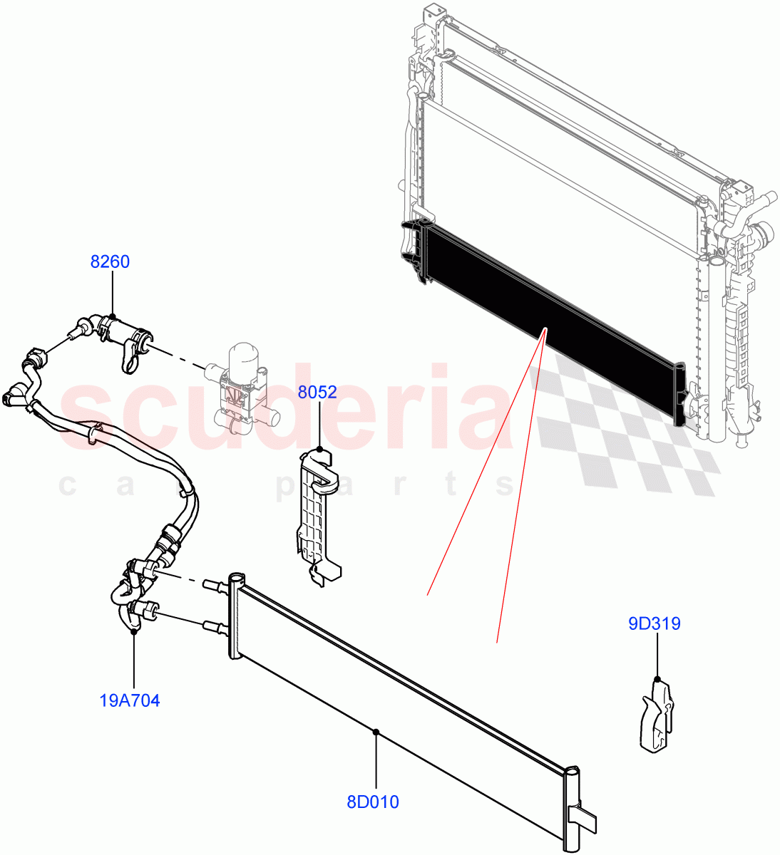 Cooling System - Traction battery(1.5L AJ20P3 Petrol High PHEV,Halewood (UK))((V)FROMLH000001) of Land Rover Land Rover Discovery Sport (2015+) [1.5 I3 Turbo Petrol AJ20P3]