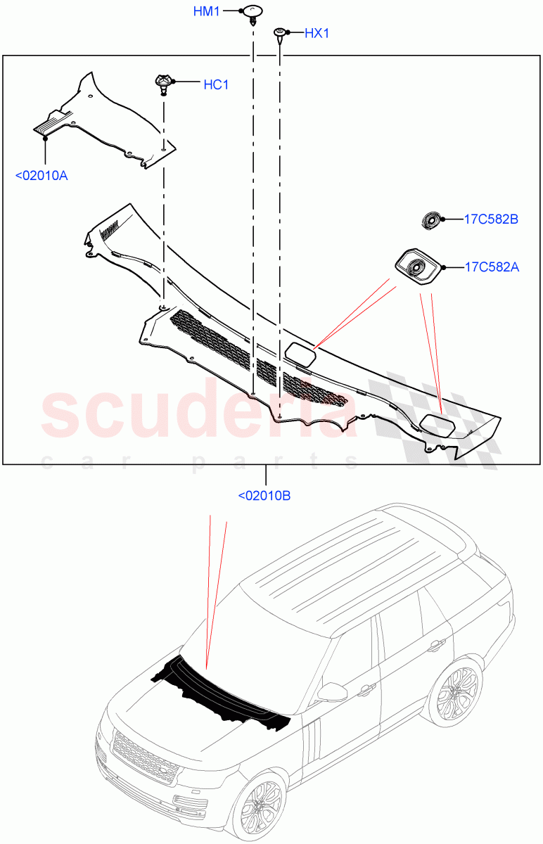 Cowl/Panel And Related Parts of Land Rover Land Rover Range Rover (2012-2021) [5.0 OHC SGDI NA V8 Petrol]