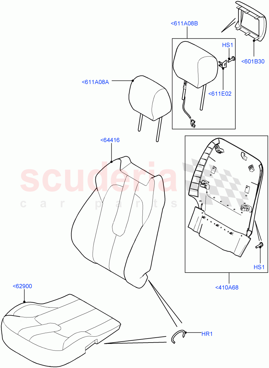 Front Seat Covers (Windsor Sport Leather Perforated, Itatiaia (Brazil)) ((V) FROMGT000001) of Land Rover Land Rover Range Rover Evoque (2012-2018) [2.0 Turbo Petrol AJ200P]