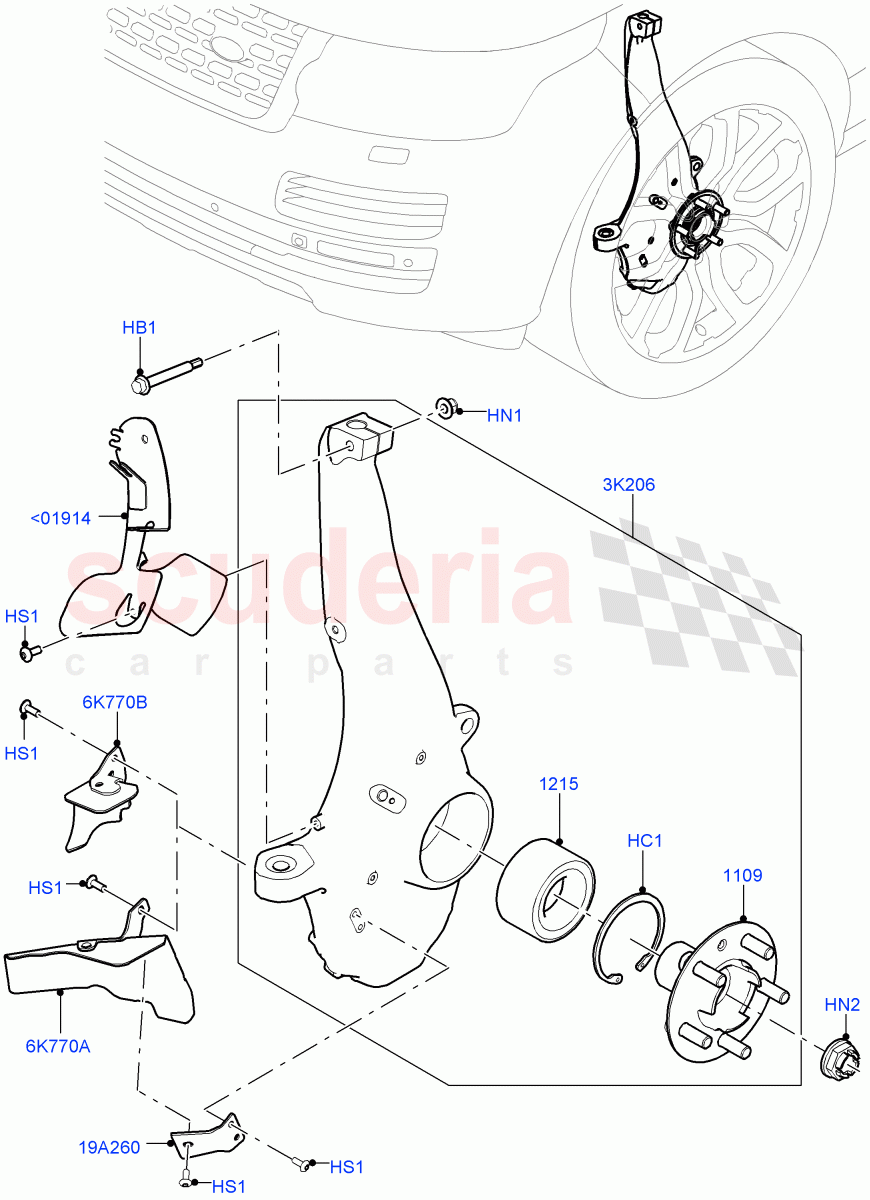 Front Knuckle And Hub of Land Rover Land Rover Range Rover (2012-2021) [5.0 OHC SGDI NA V8 Petrol]