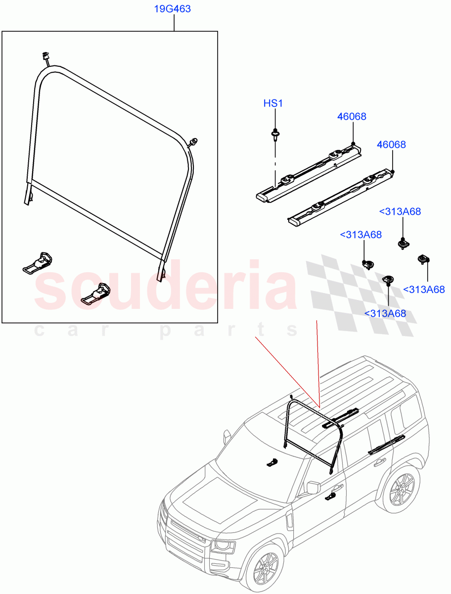 Load Compartment Trim (Floor, Cargo Retention) (Standard Wheelbase, Version - LE, Version - Core, Version - First Edition, Version - X-Dynamic, Version - X) of Land Rover Land Rover Defender (2020+) [5.0 OHC SGDI SC V8 Petrol]