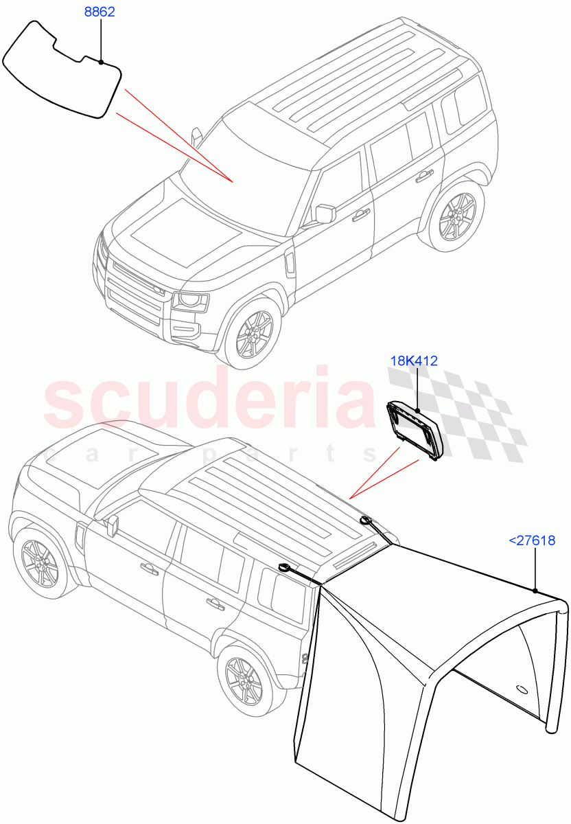 Touring Accessories of Land Rover Land Rover Defender (2020+) [3.0 I6 Turbo Petrol AJ20P6]