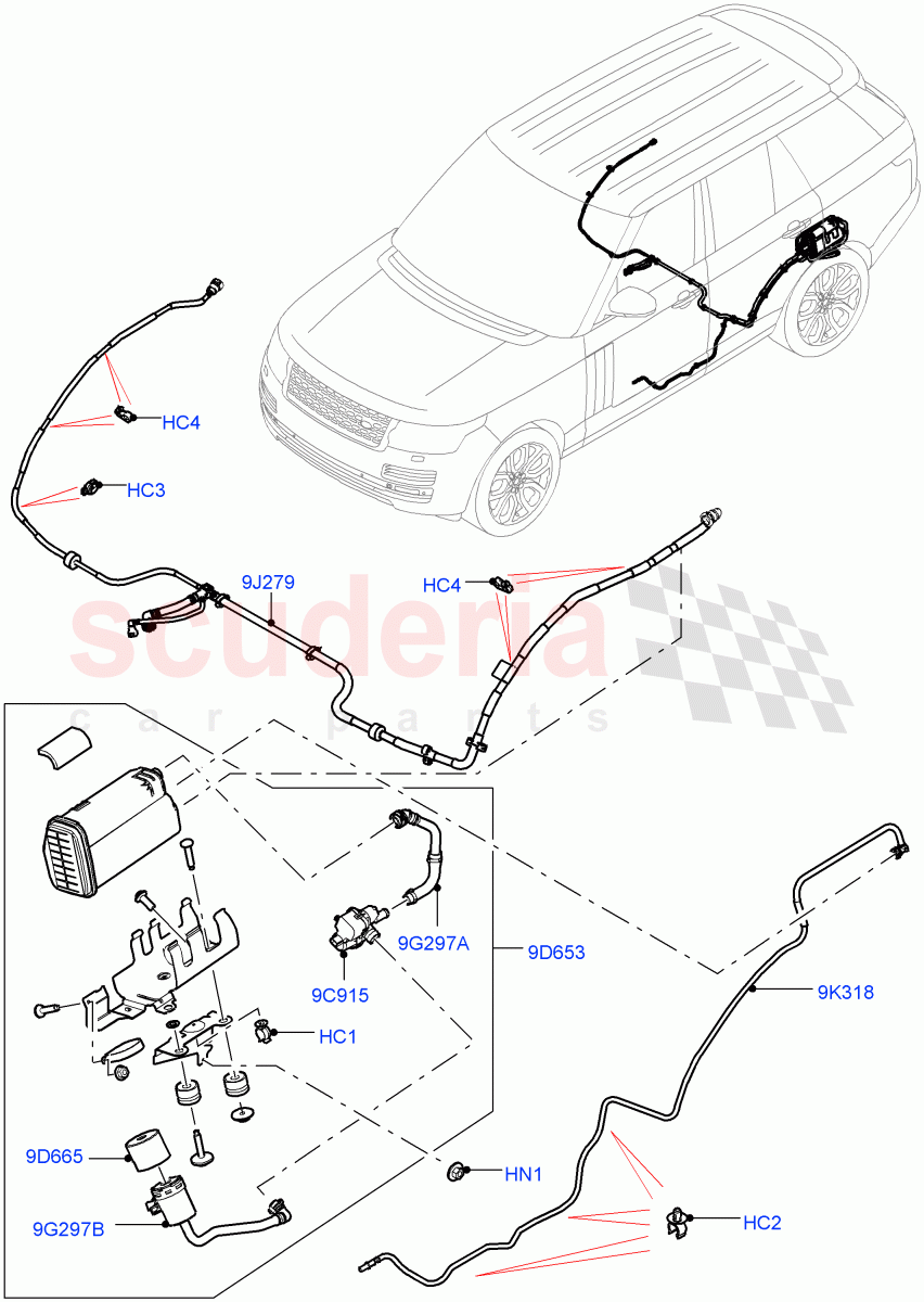 Fuel Lines (5.0L P AJ133 DOHC CDA S/C Enhanced, Fuel Tank Filler Neck - DMTL, 5.0L OHC SGDI SC V8 Petrol - AJ133) ((V) FROMHA000001) of Land Rover Land Rover Range Rover Sport (2014+) [5.0 OHC SGDI SC V8 Petrol]