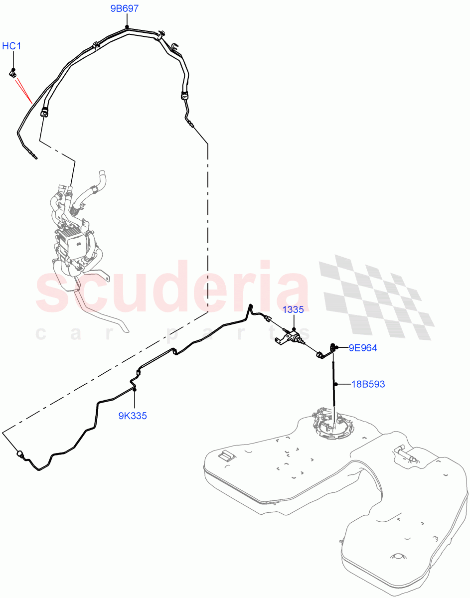 Auxiliary Fuel Fired Pre-Heater (Heater Fuel Supply) (Fuel Fired Heater With Park Heat, Fuel Heater W/Pk Heat With Remote) of Land Rover Land Rover Range Rover (2022+) [4.4 V8 Turbo Petrol NC10]