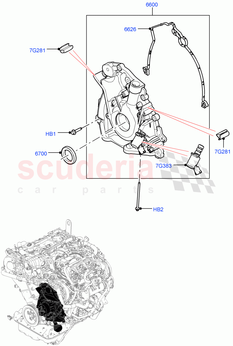 Oil Pump(Nitra Plant Build)(3.0 V6 Diesel)((V)FROMK2000001) of Land Rover Land Rover Discovery 5 (2017+) [3.0 Diesel 24V DOHC TC]