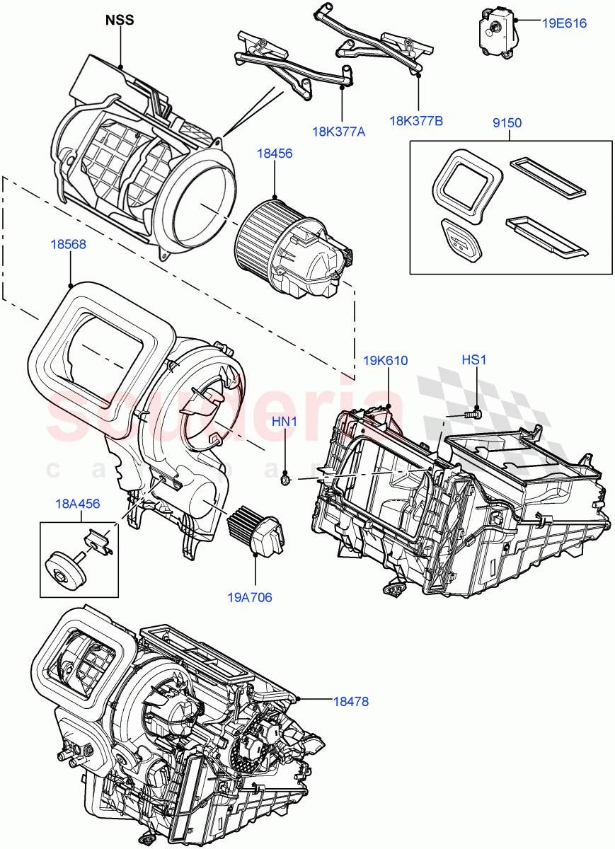 Heater/Air Cond.External Components (Halewood (UK)) of Land Rover Land Rover Range Rover Evoque (2012-2018) [2.2 Single Turbo Diesel]