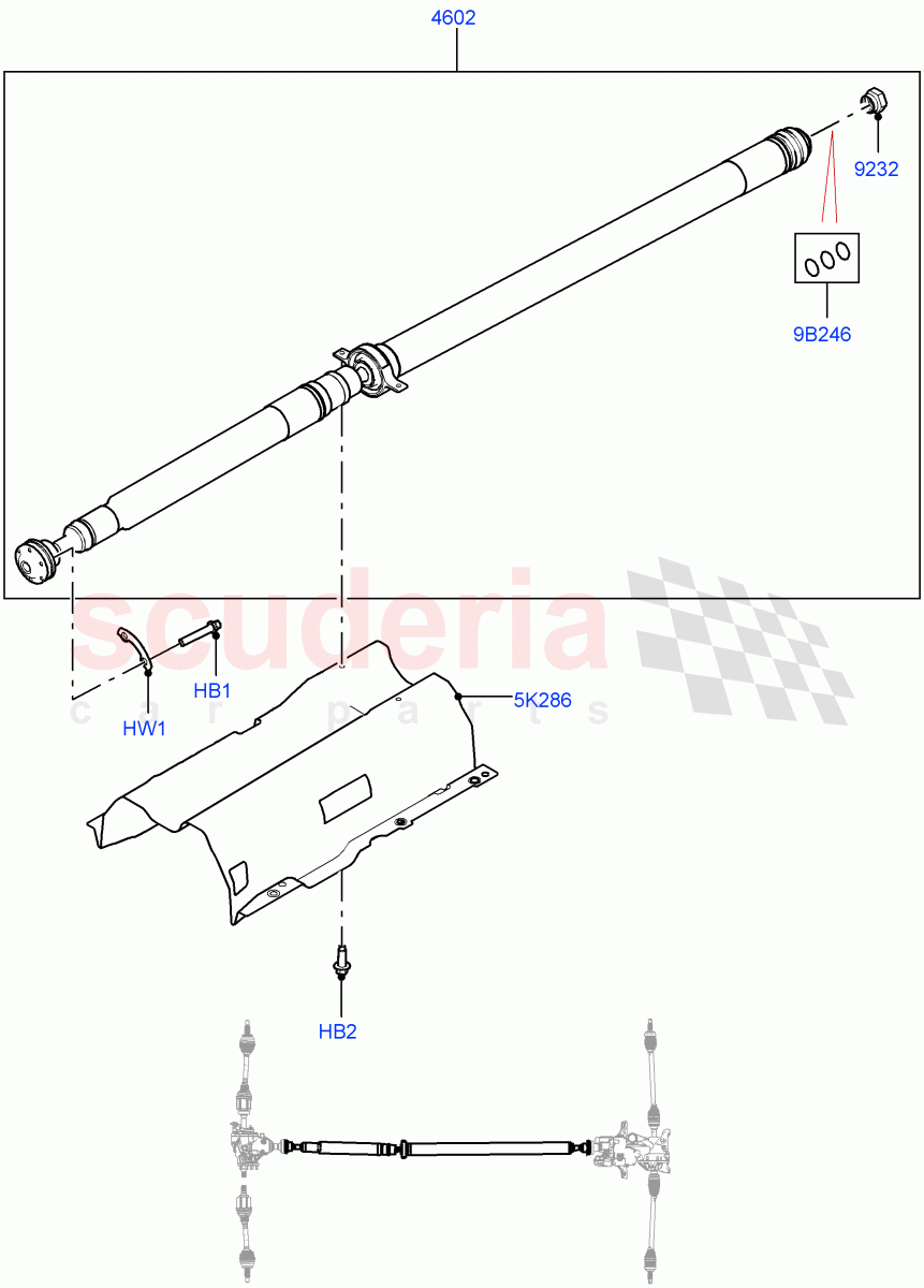 Drive Shaft - Rear Axle Drive(Propshaft)(Halewood (UK),All Wheel Drive,Less Electric Engine Battery,Electric Engine Battery-MHEV)((V)FROMLH000001) of Land Rover Land Rover Discovery Sport (2015+) [2.0 Turbo Petrol GTDI]