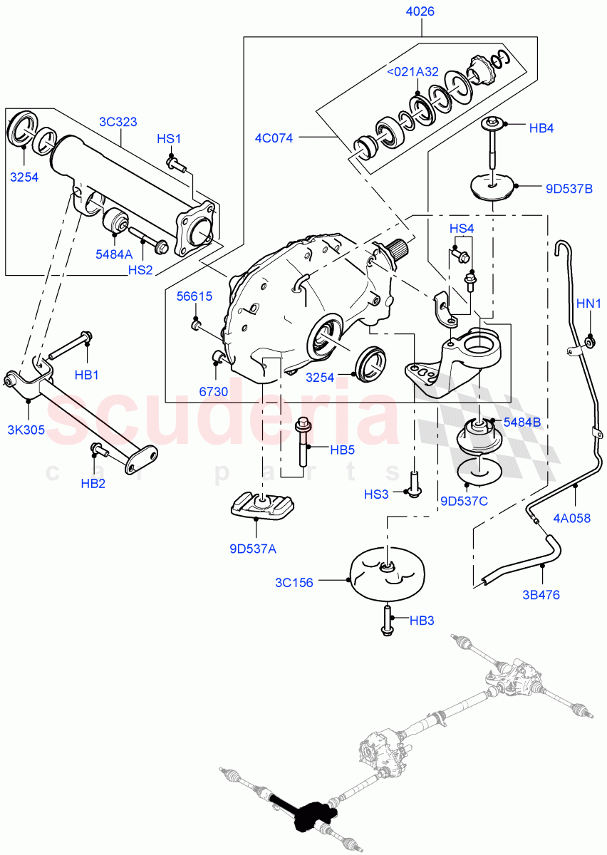 Front Axle Case (4.4L DOHC DITC V8 Diesel, 8 Speed Auto Trans ZF 8HP70 4WD, 3.0 V6 Diesel, 8 Speed Auto Trans ZF 8HP45, 2.0L I4 DSL HIGH DOHC AJ200, 3.0L AJ20D6 Diesel High, 8 Speed Auto Trans ZF 8HP76) of Land Rover Land Rover Range Rover Sport (2014+) [5.0 OHC SGDI SC V8 Petrol]