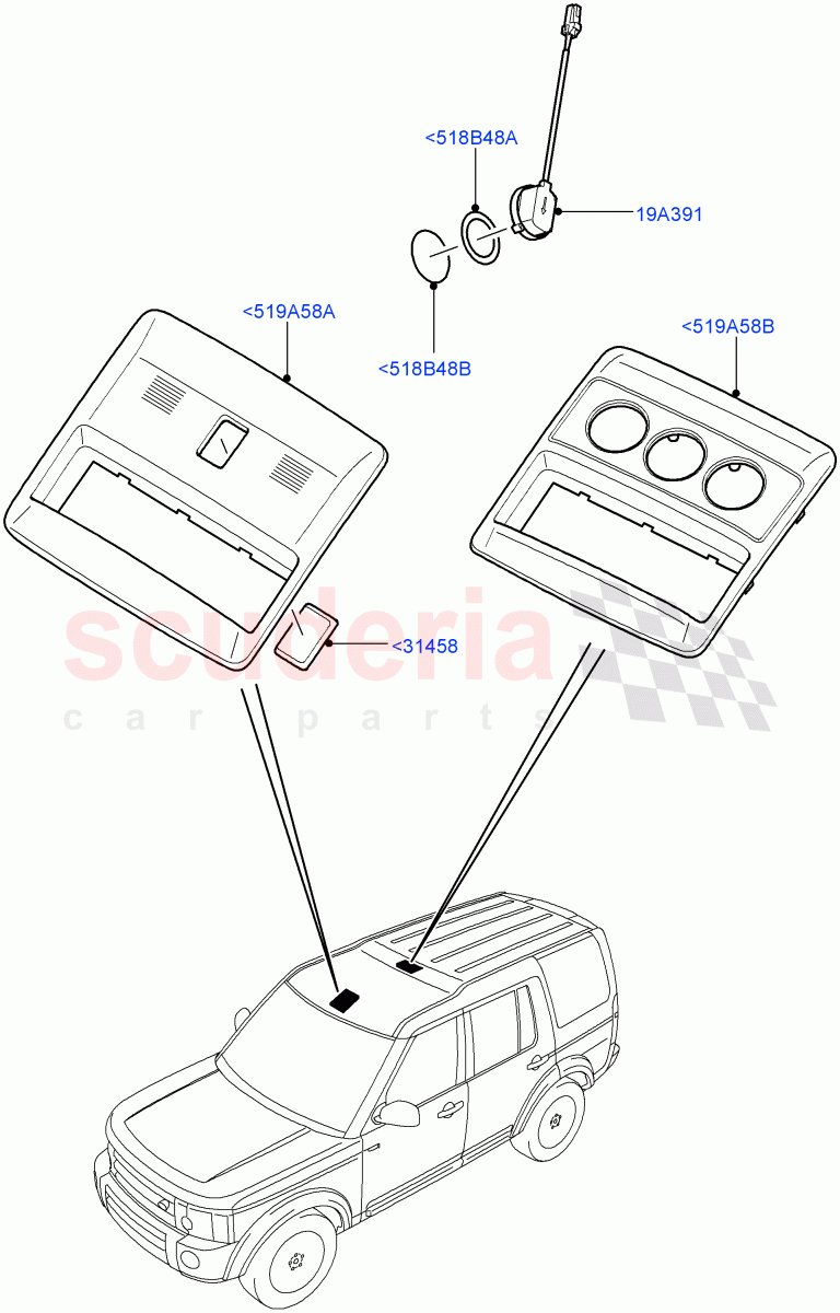 Console - Overhead((V)FROMAA000001) of Land Rover Land Rover Discovery 4 (2010-2016) [2.7 Diesel V6]