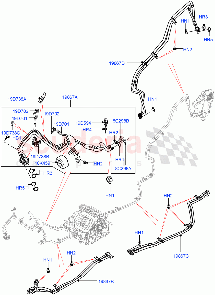 Air Conditioning System (Halewood (UK), Climate Control - Chiller Unit, Air Conditioning Refrigerant-R134A) ((V) TOKH999999) of Land Rover Land Rover Discovery Sport (2015+) [2.0 Turbo Petrol GTDI]