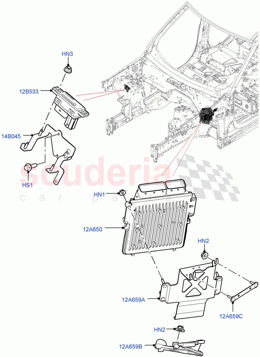 Engine Modules And Sensors(Solihull Plant Build)(2.0L I4 DSL HIGH DOHC AJ200,2.0L I4 DSL MID DOHC AJ200)((V)FROMHA000001) of Land Rover Land Rover Range Rover Sport (2014+) [2.0 Turbo Diesel]