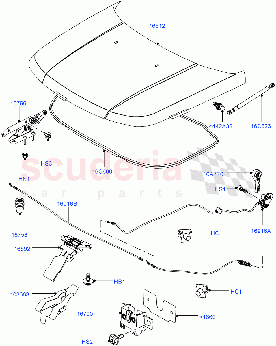 Hood And Related Parts((V)TO9A999999) of Land Rover Land Rover Range Rover Sport (2005-2009) [4.4 AJ Petrol V8]