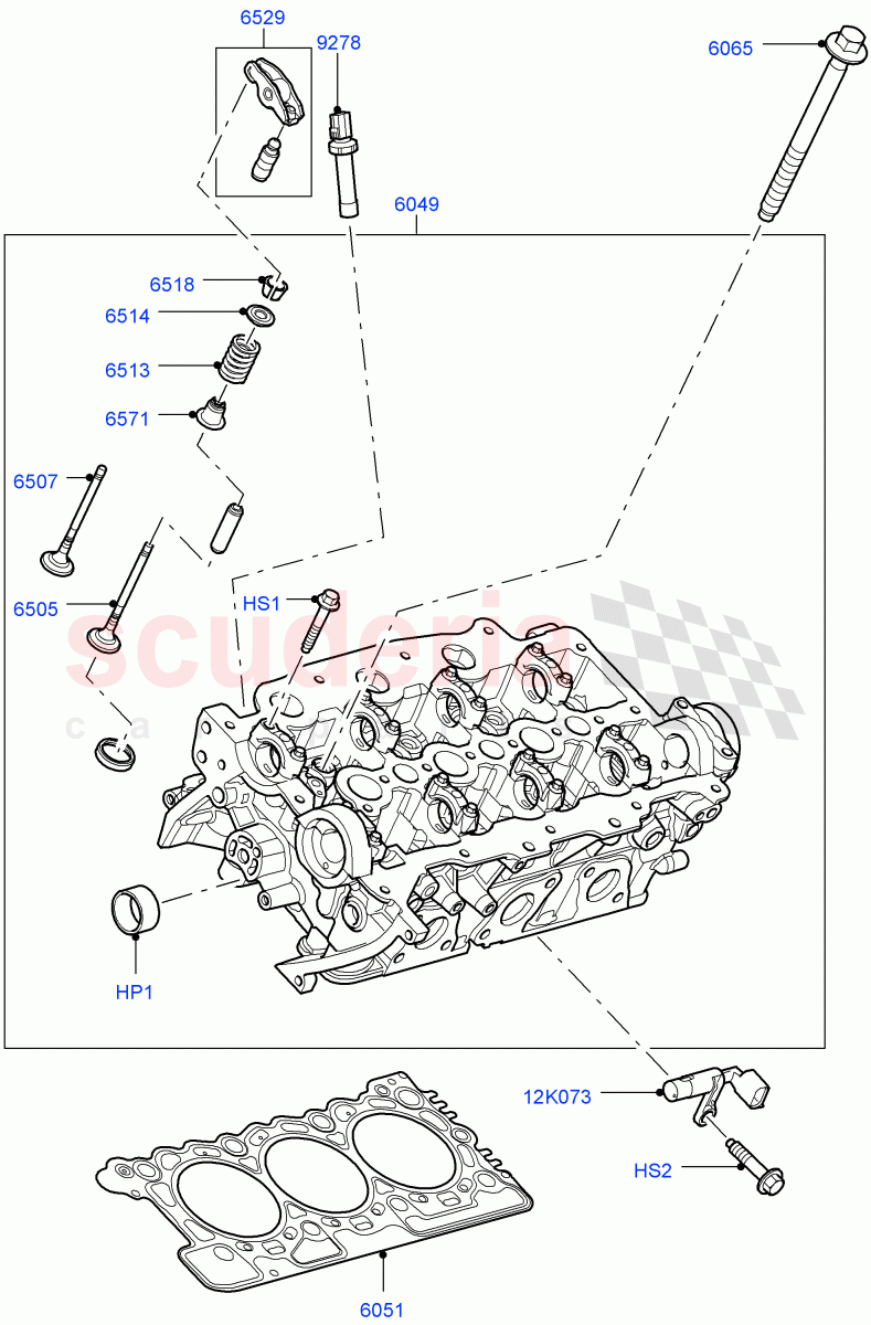 Cylinder Head (3.0L 24V DOHC V6 TC Diesel, 3.0L 24V V6 Turbo Diesel Std Flow, 3.0 V6 Diesel Electric Hybrid Eng) ((V) FROMAA000001) of Land Rover Land Rover Range Rover Sport (2010-2013) [3.0 Diesel 24V DOHC TC]